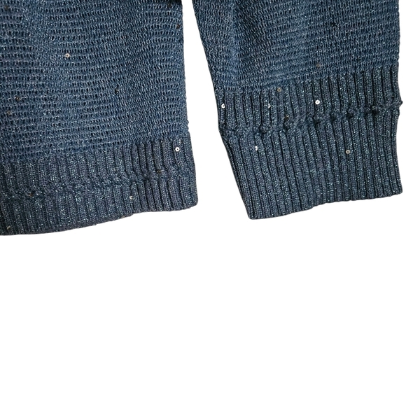 Kobi Halperin Anthia Sequin Button Down Blue Cardigan Sweater Large NWT - Picture 7 of 13